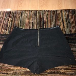 Black high rise shorts